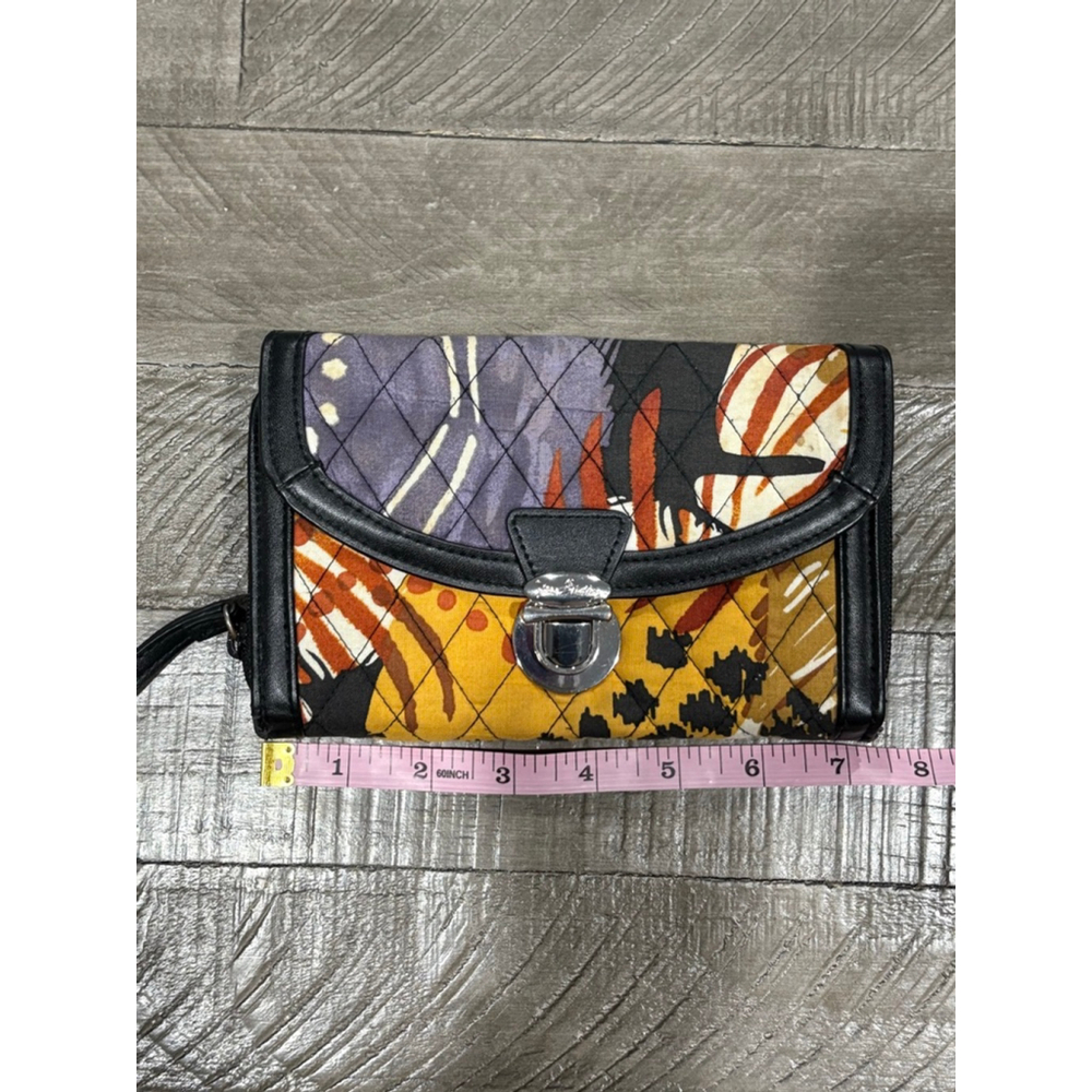 Vera Bradley Quilted All In‎ One Wallet Multicolor Abstract Print Push Lock